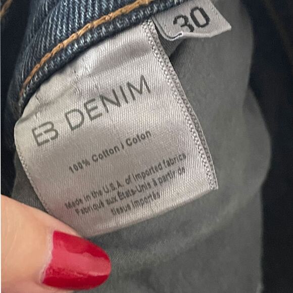 EB DENIM Distressed Split Hem Button Fly Straight Leg Jean Size 30 - Picture 10 of 12